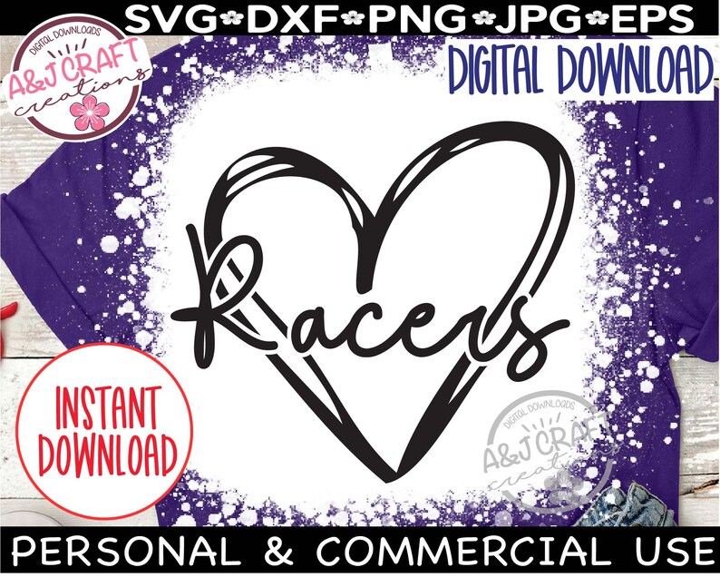 Racers Heart SVG, Racers Football Svg, Go Racers Svg, Racers Team ...