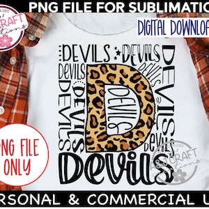 Devils Leopard Print PNG, Devils Sublimation Design, Devils Basketball png, Devils Typography png, Devils Volleyball, Devils Cheer png