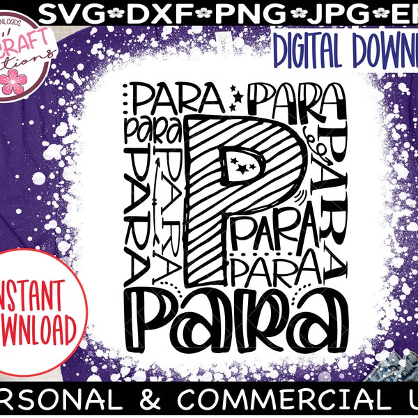 Paraprofessional svg, Para Typography, paraeducator shirt, Para Life svg, Parapro svg, Early Childhood svg, Para Squad svg, Para sublimation