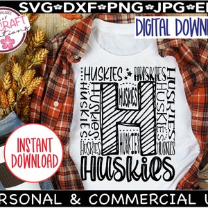 HUSKIES SVG, Huskies Football svg, Huskies Typography svg, Huskies Team Mascot svg, Huskies School Spirit, Go Huskies, Huskies Cheer, Coach