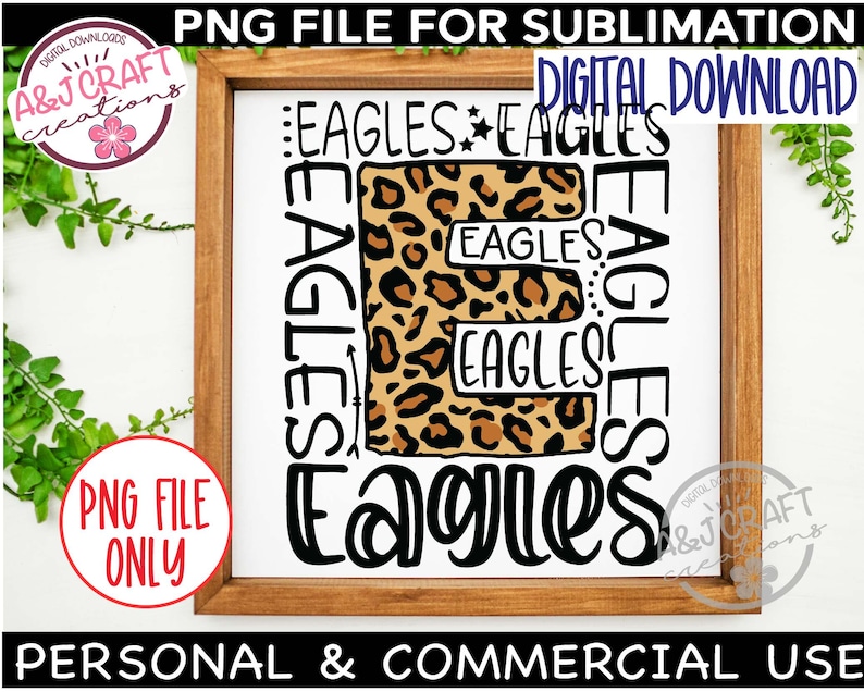 EAGLES Leopard Print PNG, Eagles Sublimation Design, Eagles Football png, tipografia png, Eagles Volleyball, Eagles Cheer png, Eagles Mascot imagem 9