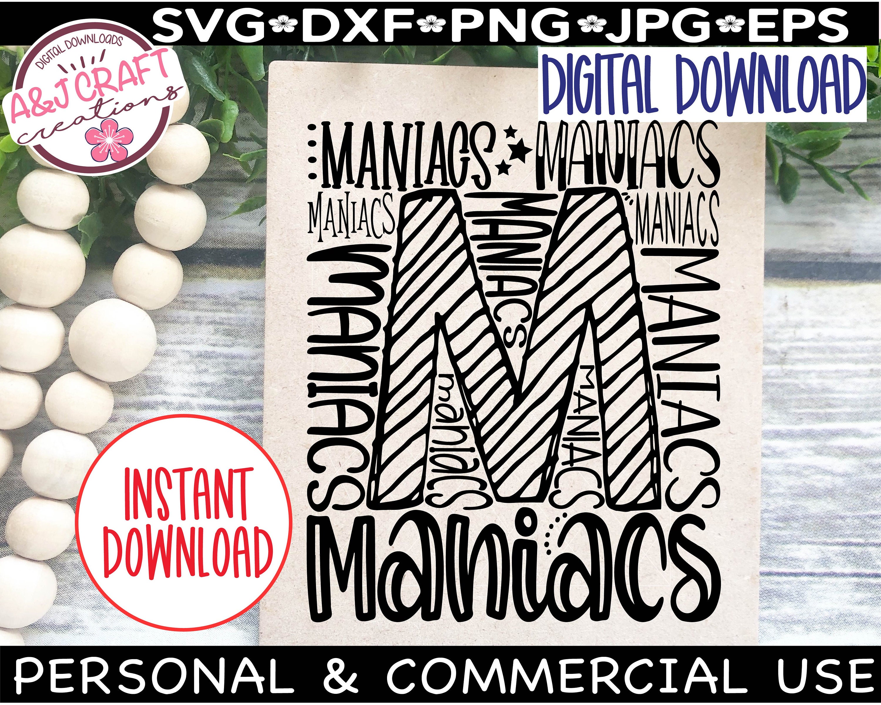 Maniacs SVG Maniacs Football Svg Maniacs School Spirit Svg - Etsy