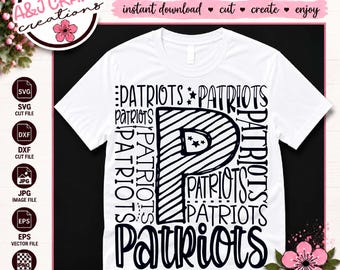Mascotte de l'équipe des patriotes SVG, esprit d'école - acclamations, football, baseball, soccer (téléchargement numérique)