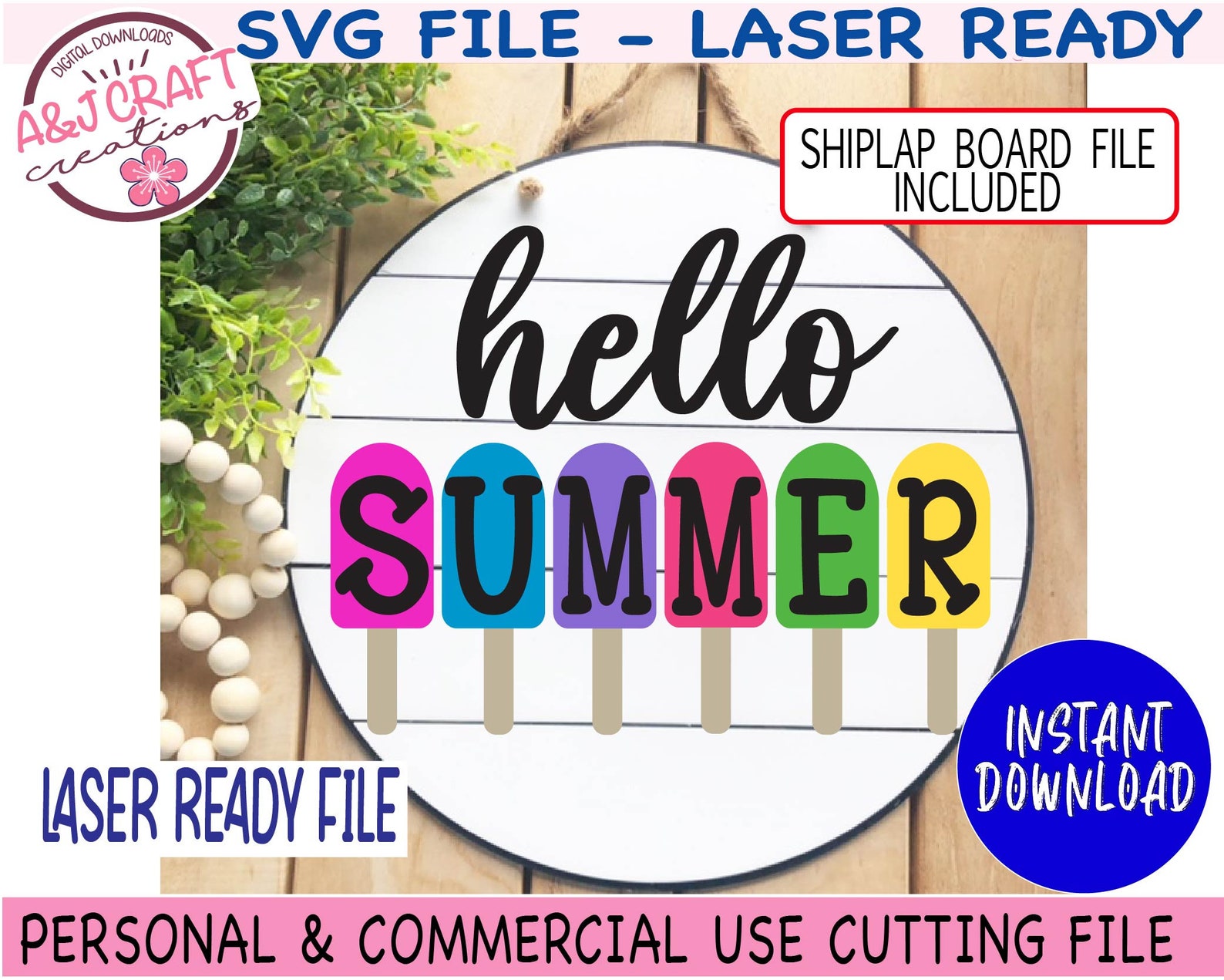 Download Bonjour Summer Popsicle svg Hello Summer Door Sign svg | Etsy