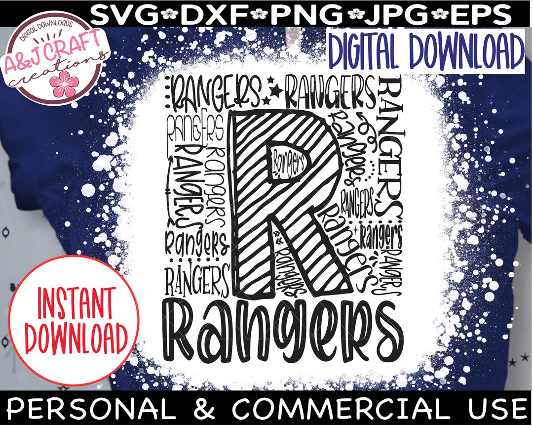 Rangers SVG, Rangers Word Art Svg, Rangers Typography Svg, Rangers ...