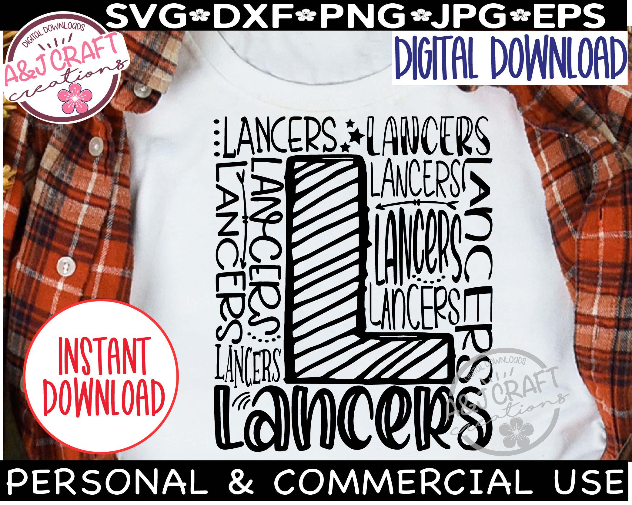 Lancers Typography SVG, Lancers Basketball svg, Lancers svg, Lancers School Mascot png, Teacher Shirt, Lancers Cheer, Lancers Football
