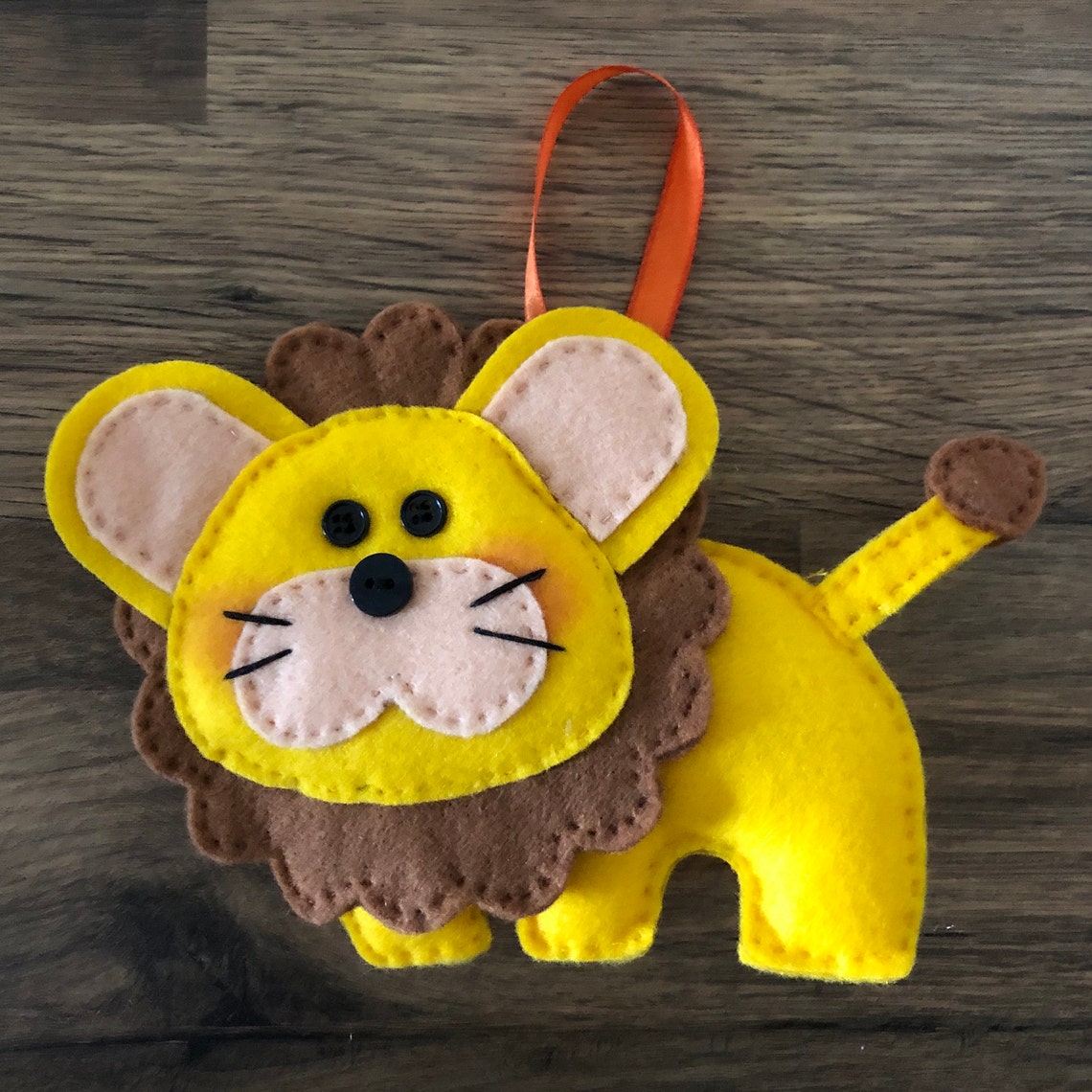 Personalised Lion Felt Wall Art With Matching Hanging Etsy