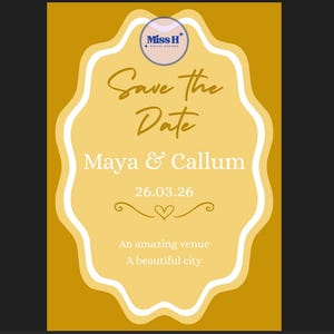 Biglietto di nozze "Save the Date" stampabile - Download digitale - Stampabile - Modello Canva