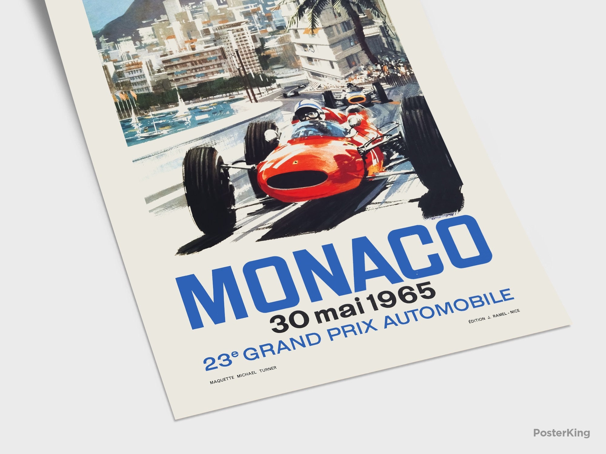 Monaco Grand Prix Formula 1 1965 Original Vintage Poster