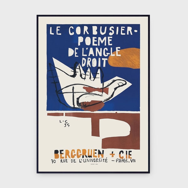 Le Corbusier Poeme De L‘Angle Droit Paris 1995 Exhibition Original Vintage Poster, INSTANT DOWNLOAD, Graphic Abstract - Poster #0023