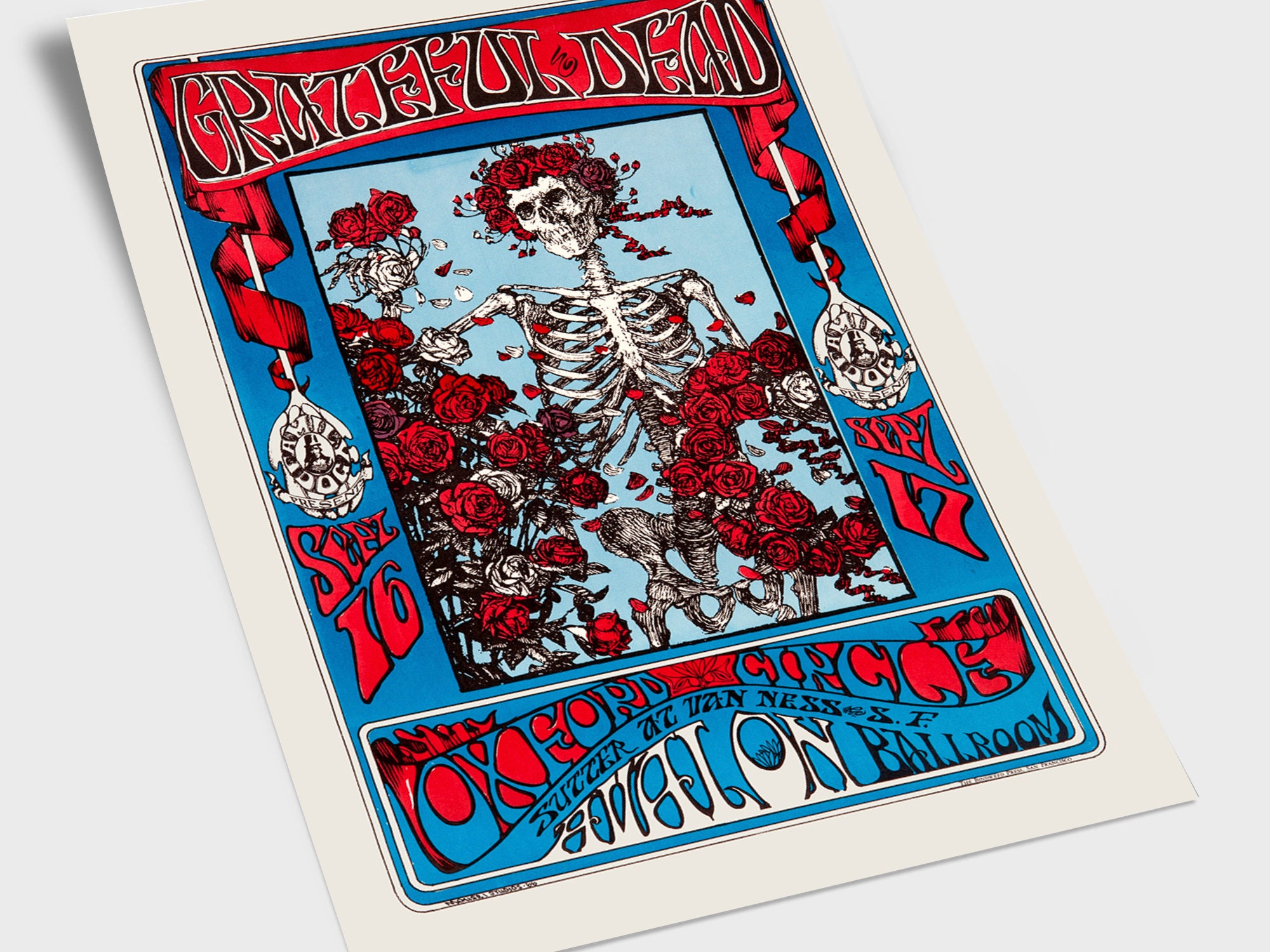 Discover Grateful Dead Avalon Ballroom California 1966 Concert Original Vintage Poster (Und)