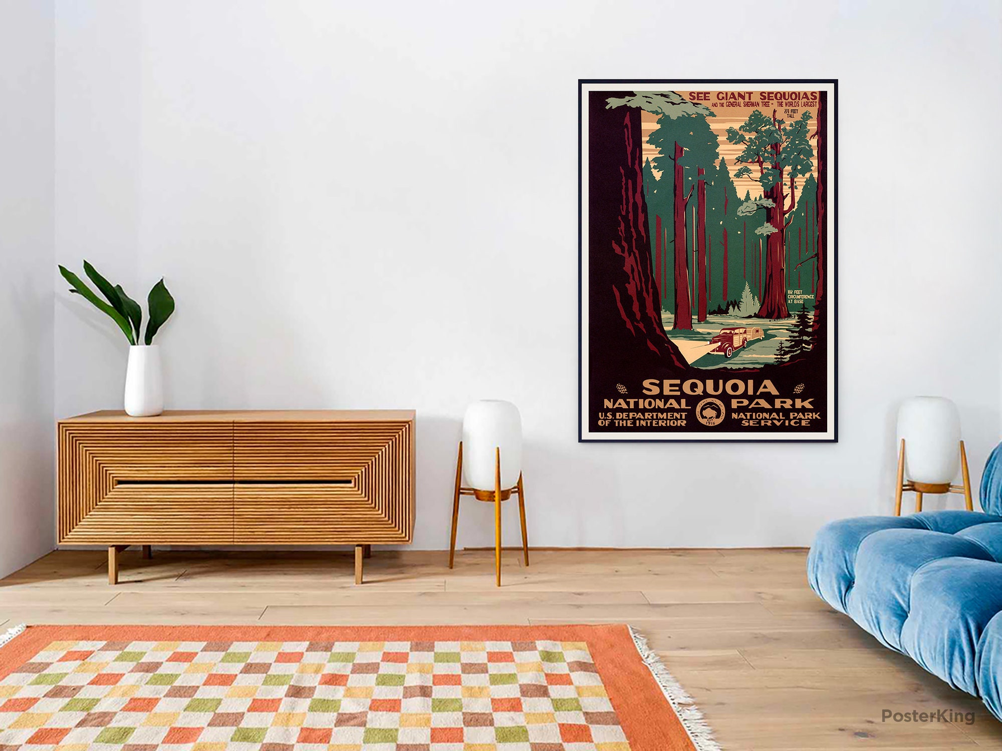 Discover Sequoia National Park 1940 Travel Vintage Poster