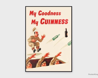 My Goodness My Guinness (Bottles) Original Vintage Poster, INSTANT DOWNLOAD, Beer Poster, Beer Lover, Guinness Art, Beer Art - Poster #0007