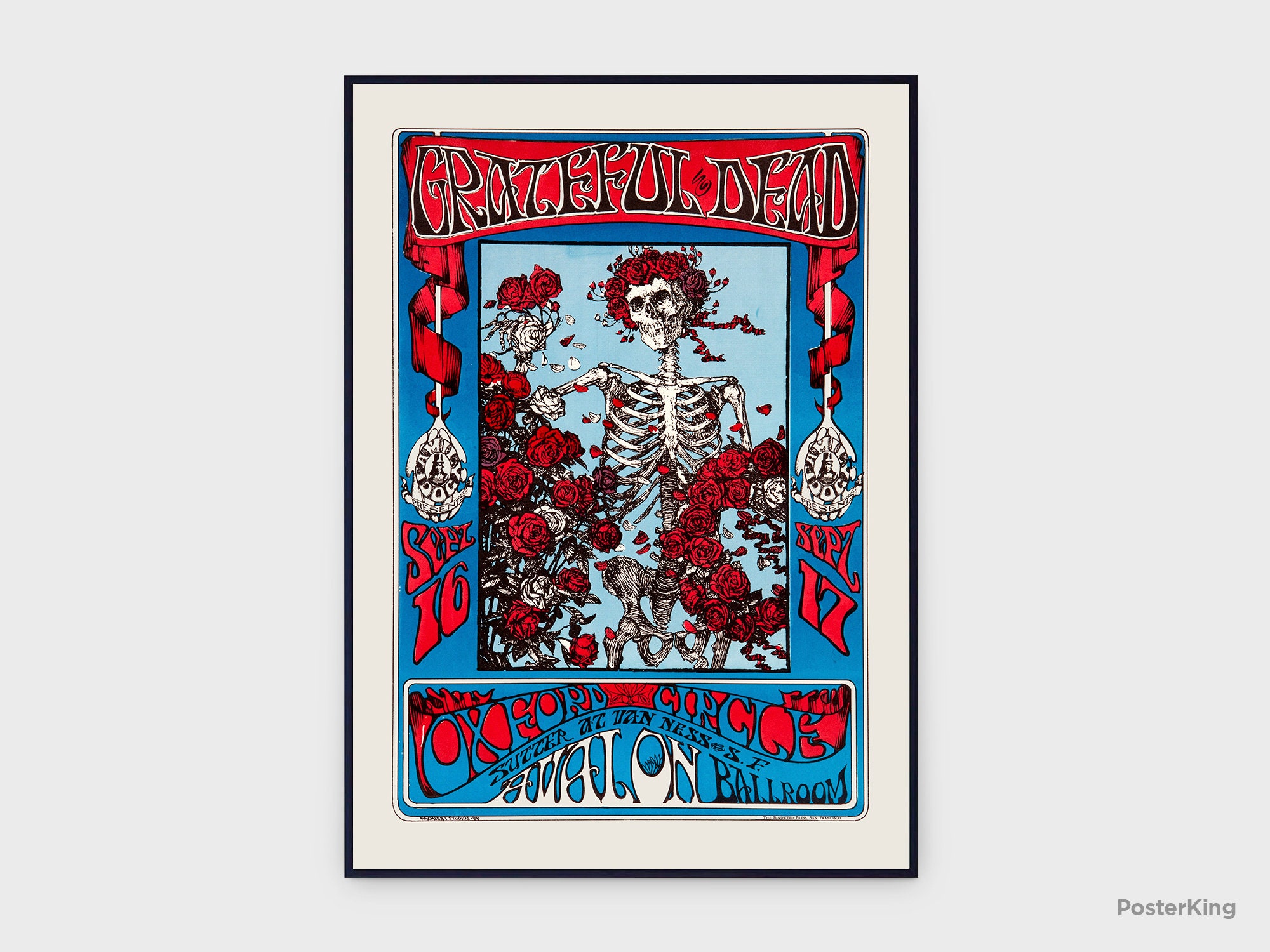 Discover Grateful Dead Avalon Ballroom California 1966 Concert Vintage Poster