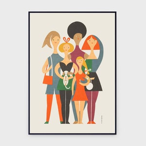 Alexander Girard Girls Environmental Enrichment Panel 1972 Cartel vintage original, DESCARGA INSTANTE, Arte abstracto geométrico - Cartel #0039