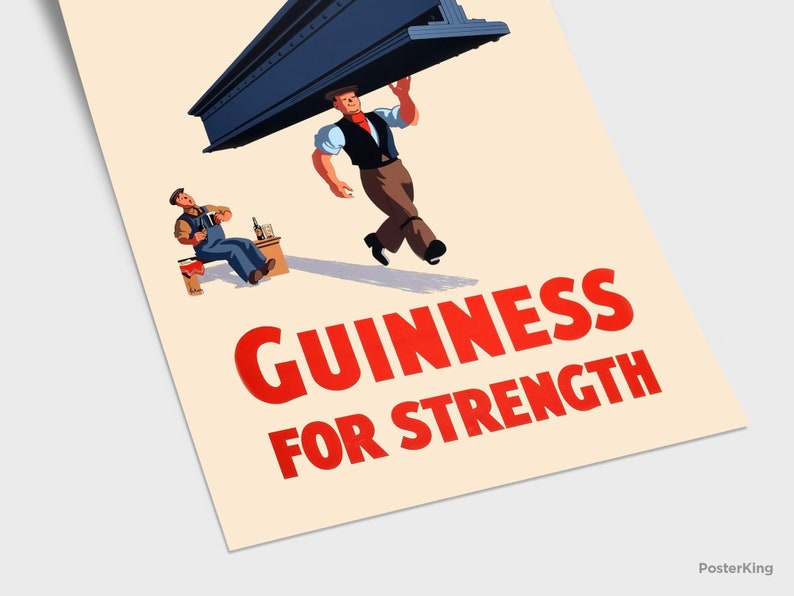Guinness for Strength steel Beam Original Vintage Poster - Etsy