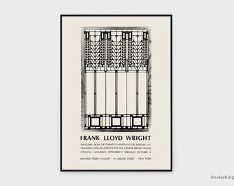 Frank Lloyd Wright Richard Feigen Gallery Nova York 1970 Exposição Original Vintage Poster, INSTANT DOWNLOAD Architecture Art - Poster #0016