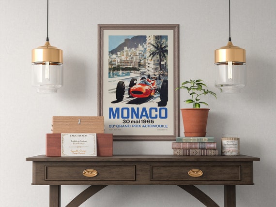 Vintage Style Poster Illustration Of Monaco Grand Prix In Vibrant Colors. Stock Illustration - Foto 4