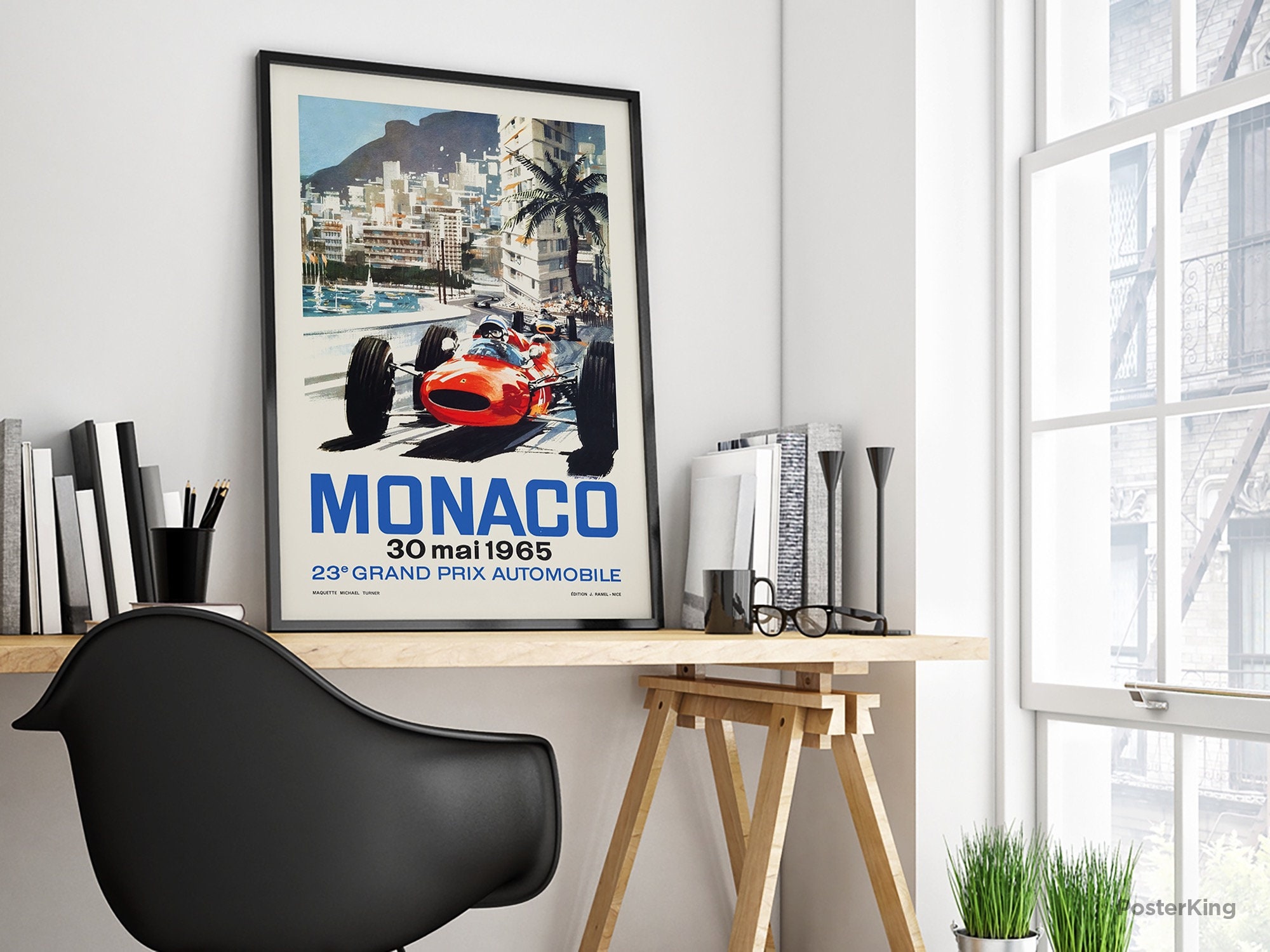 Monaco Grand Prix Formula 1 1965 Original Vintage Poster