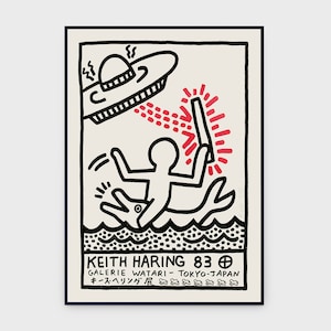 Keith Haring Galerie Watari Tokyo 1983 Mostra Poster vintage originale, DOWNLOAD IMMEDIATO, Poster grafico di strada, Grafica - Poster #0137