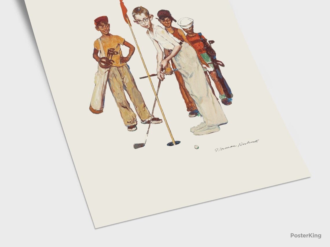 Norman Rockwell Golf Sports Portfolio Original Vintage Poster Etsy