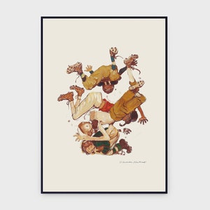 Norman Rockwell Football Sports Portfolio Original Vintage Poster, INSTANT DOWNLOAD, American Sports Illustration Art - Poster #0053