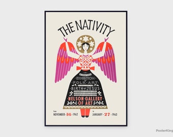 Alexander Girard ‘The Nativity’ Nelson Gallery Of Art Kansas City 1962 Exhibition Original Vintage Poster, INSTANT DOWNLOAD - Poster #0049