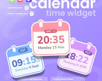 Calendar Widget | Twitch, Youtube, Kick & Tiktok | Customizable widget | StreamElements OBS Streamlabs
