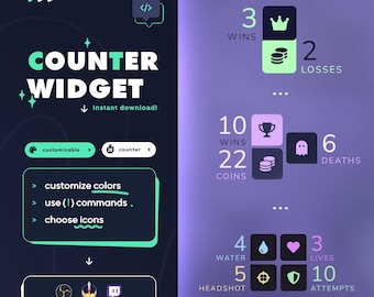 Counter Widget | Wins Losses Counter for Twitch | StreamElements widget | Customizable widget