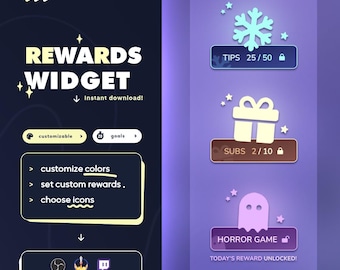 Reward Goal Widget | Prize Widget for Twitch Streamers | Customizable | Gradients | Streamelements StreamLabs OBS