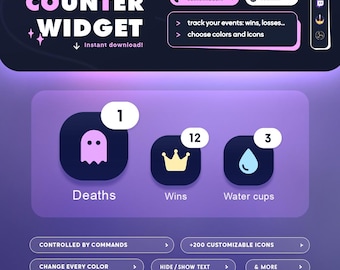 Counter Widget | Wins Losses Counter for Twitch | StreamElements widget | Customizable widget