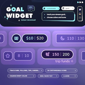 Pill Goal Widget | Twitch | Minimal Goal for Streamers | Customizable | StreamElements OBS Streamlabs