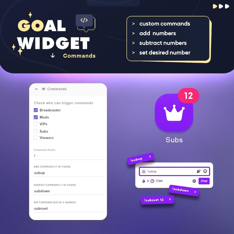 Goal Widget | Events Tracker | Minimal Goal for Twitch Streamers ...