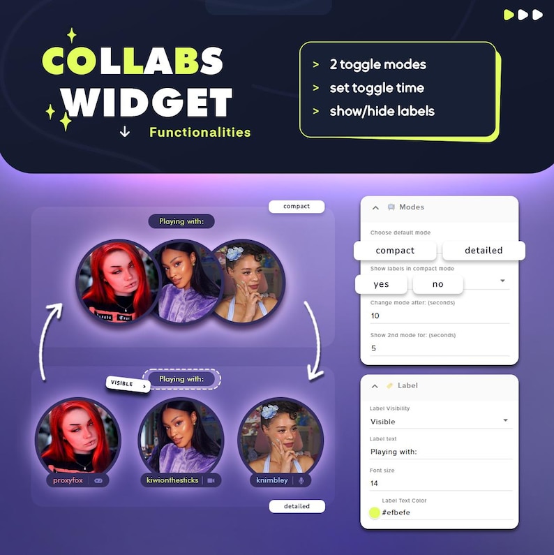 Everyone Included Widget Collaborations Widget | Twitch | 9 Players | Customizable Widget ...