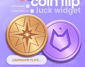 Coin Flip-widget | Twitch en YouTube | Kop of staart | Aanpasbare widget | StreamElements OBS Streamlabs