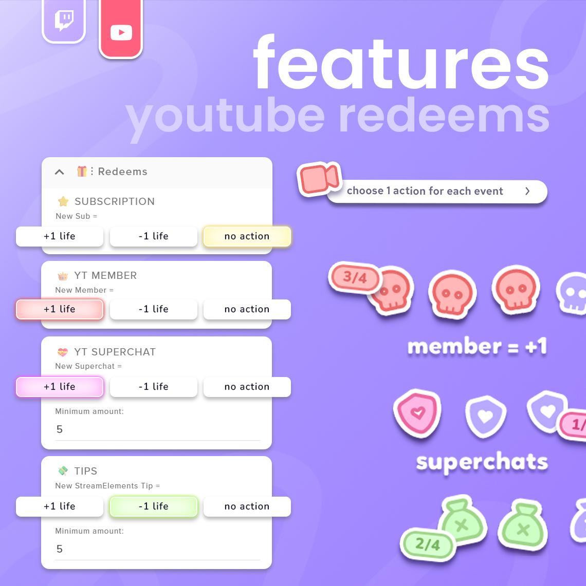Health Bar Widget | Twitch & Youtube | (42) Icons | Customizable Widget ...