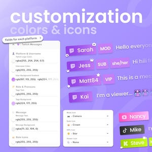 Multistream Chat Widget | Twitch Youtube Kick Tiktok | Chat with Alerts | Vertical & Horizontal | Customizable StreamElements OBS image 4