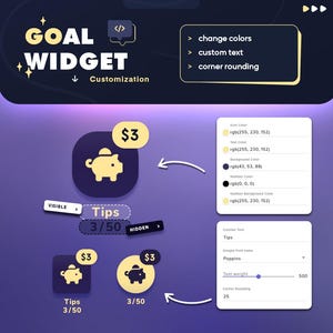 Goal Widget | Events Tracker | Minimal Goal for Twitch Streamers ...