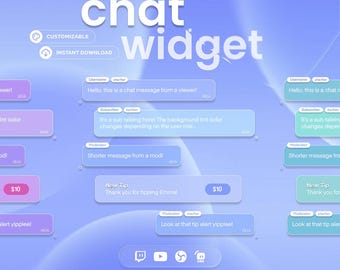 Frosted Glass Chat Widget | Twitch & Youtube | Customizable | Chat with Alerts | StreamElements OBS Streamlabs