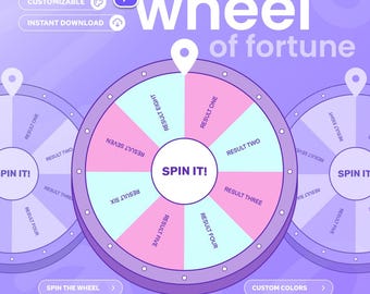 Wheel of Fortune Widget | Roulette Widget for Twitch | StreamElements widget | Customizable widget | Spinning Wheel widget