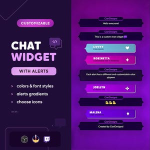 Dark Star Customizable Chat Widget | Chat for twitch | Chat Box for StreamElements| Twitch Chat Overlay | Custom Chat