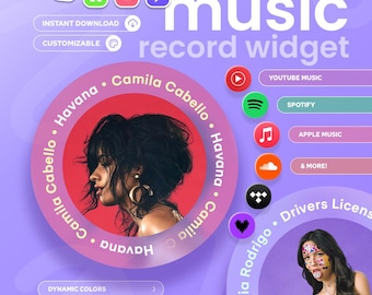 Record Player Music Widget | Twitch, Youtube, Kick & Tiktok | Customizable | StreamElements OBS Streamlabs