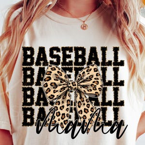 Baseball Mama png, Cheetah Baseball Mom sublimatieontwerp, Distressed Baseball Mama Shirt png, Game Day Baseball Bow digitaal png-bestand