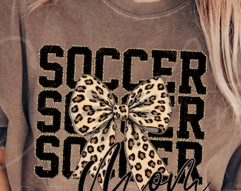 Leopard Soccer Mom PNG: Game Day Shirt Design (Digital Download)