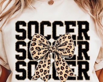 Leopard Print Fußball Mama Bogen PNG - Gepard T-Shirt Design (digitaler Download)