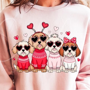 Valentine Dog Png, Cute Dogs Clipart, Dog Lover Png, Adorable Valentine’s Day Dog Graphic, Puppy Png Sublimation Design, Sublimation, DIY
