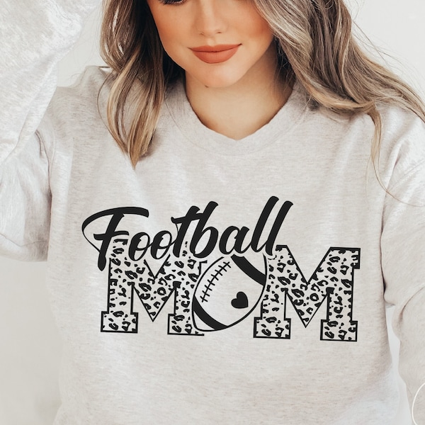 Football Mom Svg, Football Mom Leopard - Cheetah Svg Files Cricut,Cut,Silhoutte File, Football Mom Shirt Svg,Png,Eps,Dxf,Pdf Vector Clipart