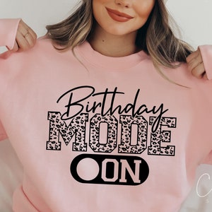 Modalità compleanno su Svg, compleanno leopardo Svg, ragazza del compleanno Svg, frase di compleanno Svg è il mio compleanno Svg file di taglio Cricut Design maglietta Download