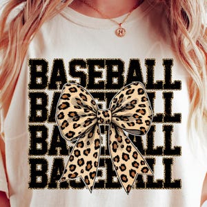 Leopard Print Baseball PNG, Baseball Mom Bow Sublimation, Cheetah Print Baseball T-Shirt Design Trendy Baseball Mama Png Sublimation Design