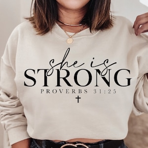 Ella es fuerte Svg Png, Sé fuerte Svg, Citas de versículos bíblicos Svg, Escritura Svg, Diseño de camiseta cristiana Svg Archivo de corte para Cricut, Silhouette Eps